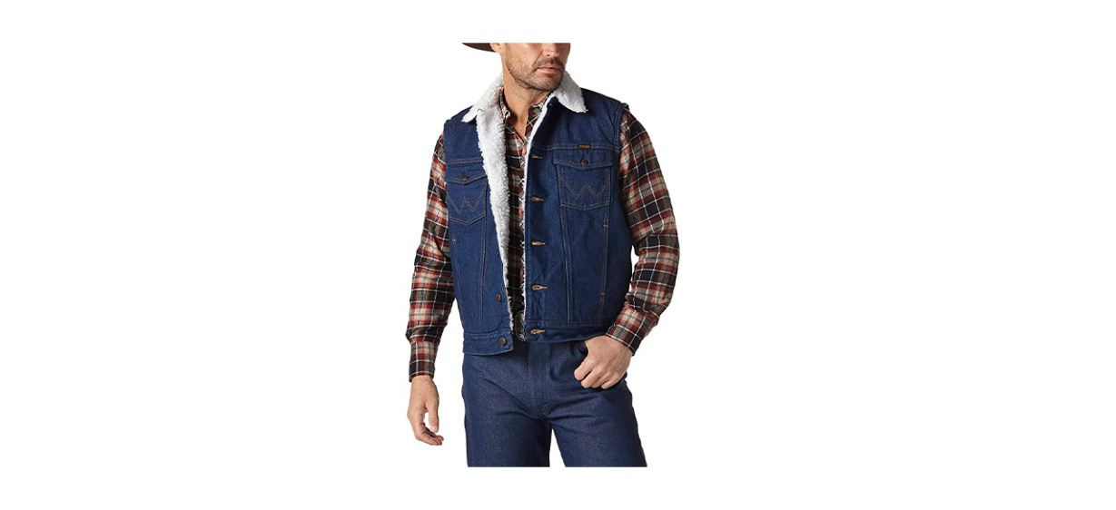 Best Wrangler Sherpa Lined Denim Vest
