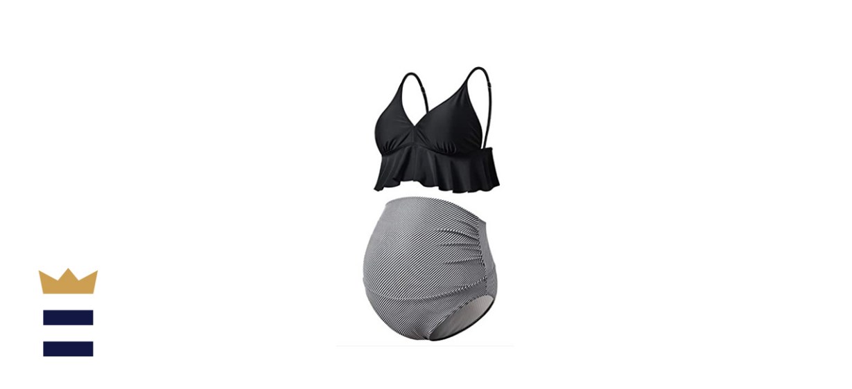 Bhome Two-Piece High Waisted Maternity Swimsuit
