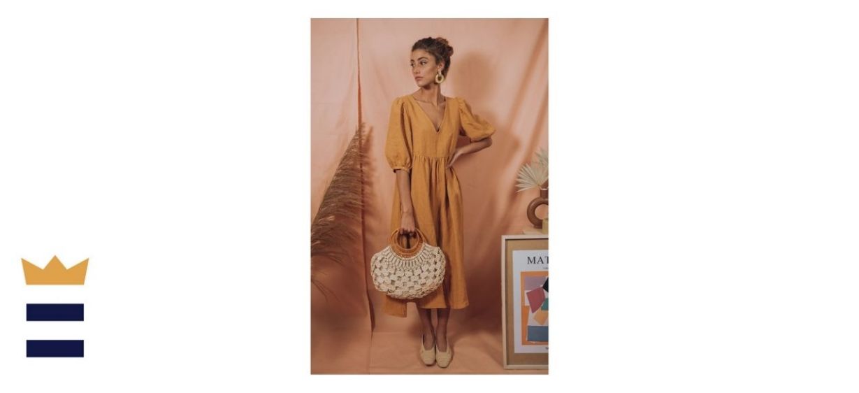 Blue Anemone Clothes Linen Dress