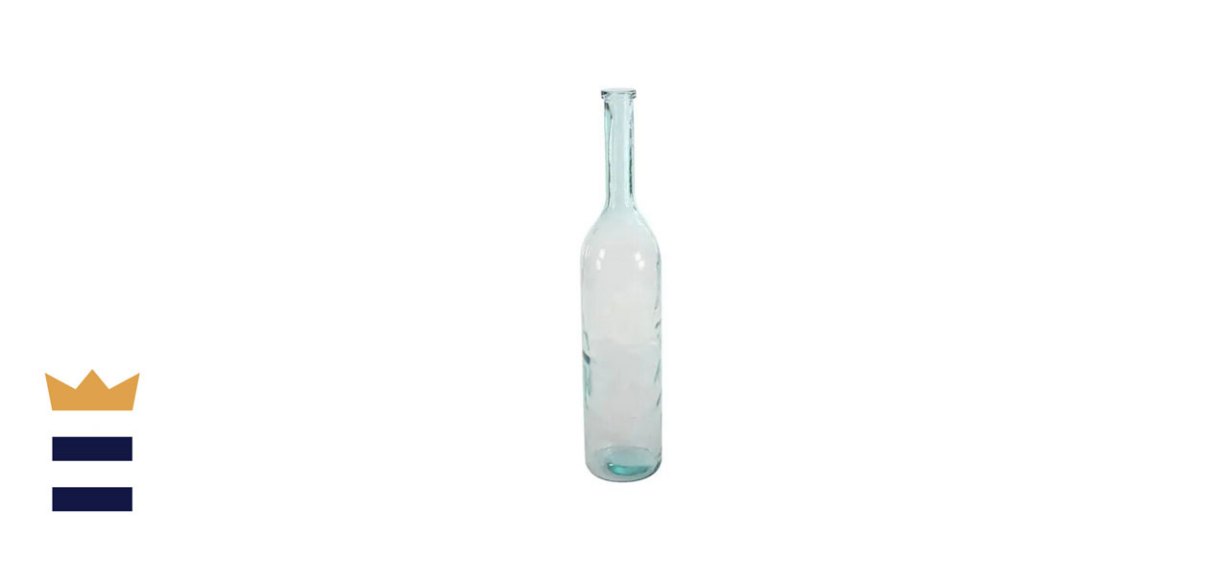 Blue Glass Farmhouse Decorative Floor Vase