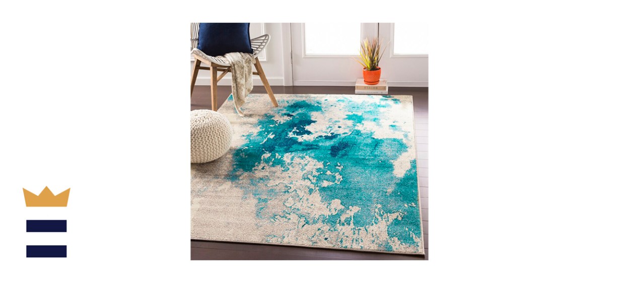 Cox Abstract TealLight GrayCream Area Rug