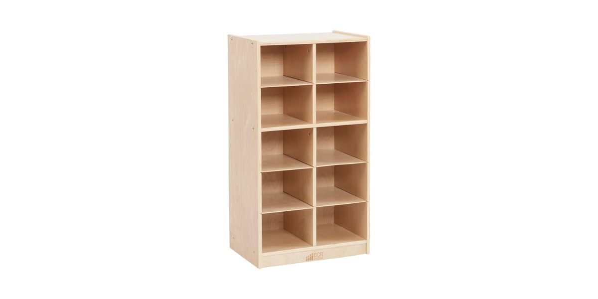  ECR4Kids 10 Cubby Mobile Tray Storage Cabinet