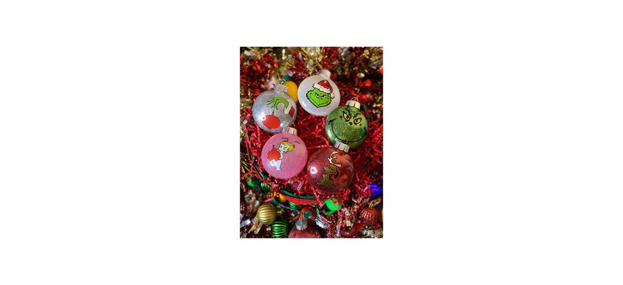 Custom Grinch-Inspired Christmas Ornament Set