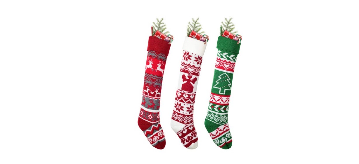 DearHouse Large Luxury Knit Christmas Stockings 
