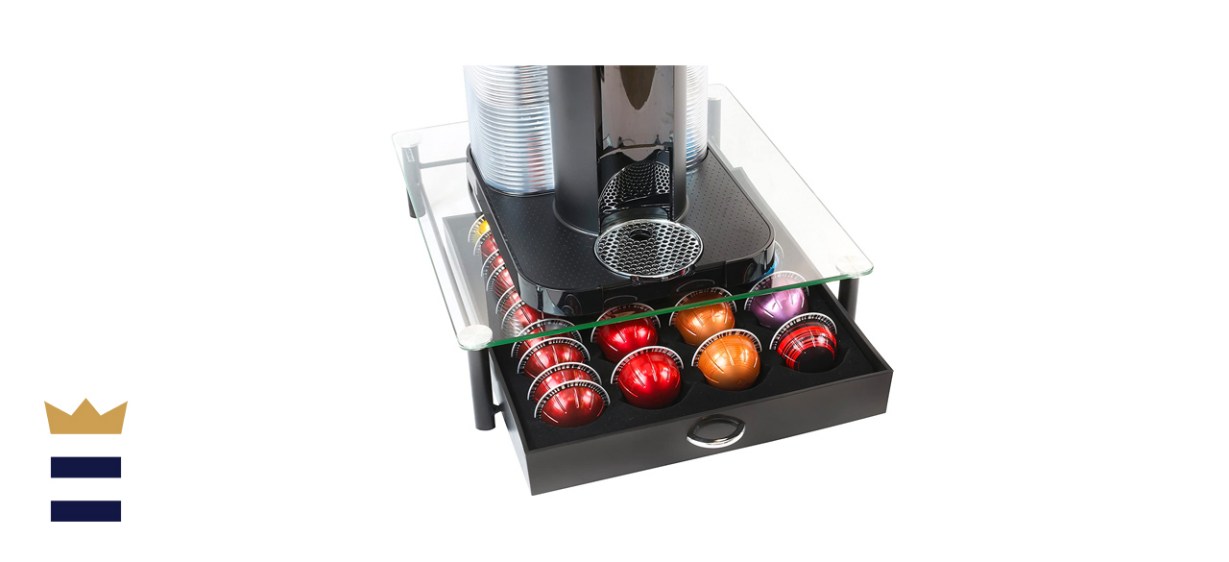 DecoBros Crystal Tempered Glass Nespresso Storage Drawer