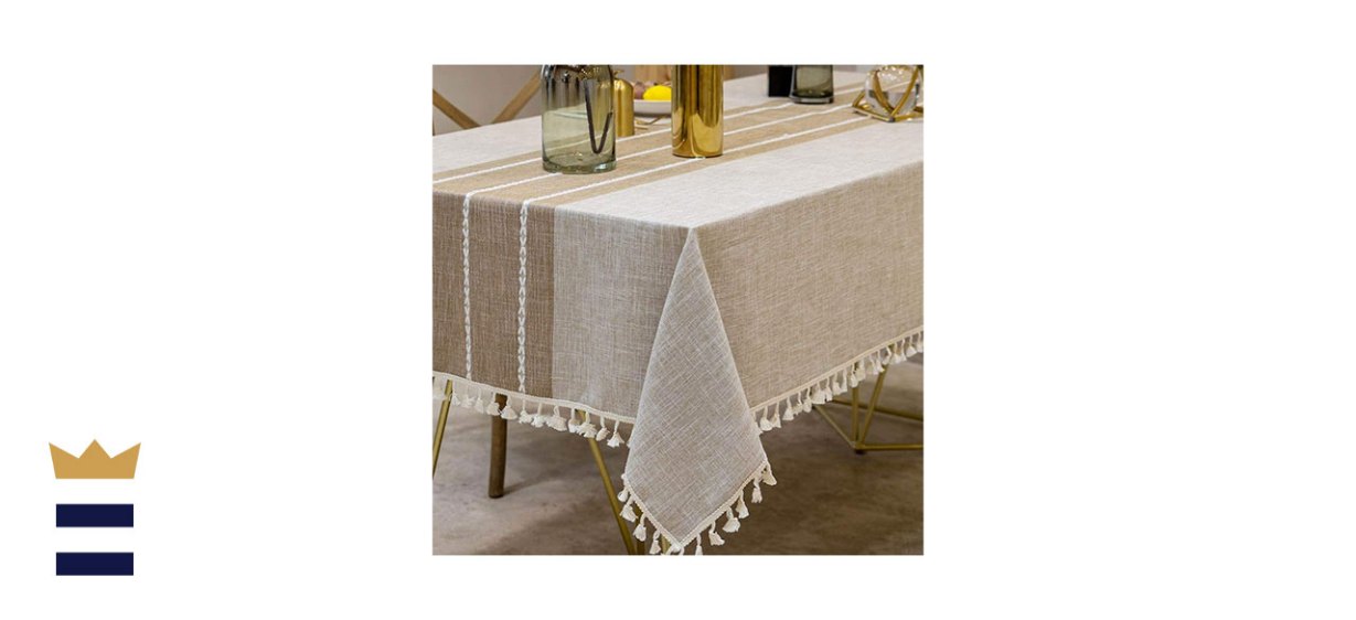 Deep Dream Tassel Linen Tablecloth
