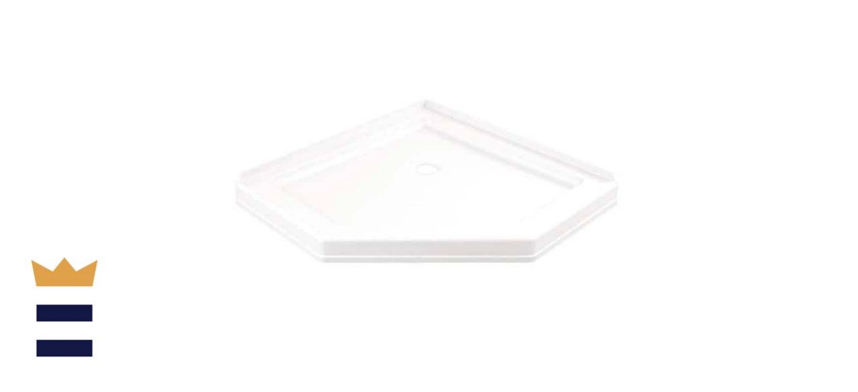 Delta Foundations 38- By 38-Inch Corner Shower Pan Base With Corner Drain In White