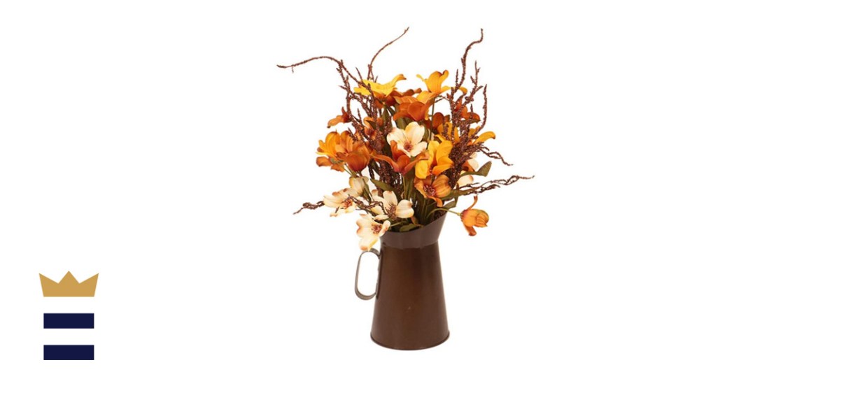 Devalo Decorative Fall Floral Arrangement Bouquet in Vase