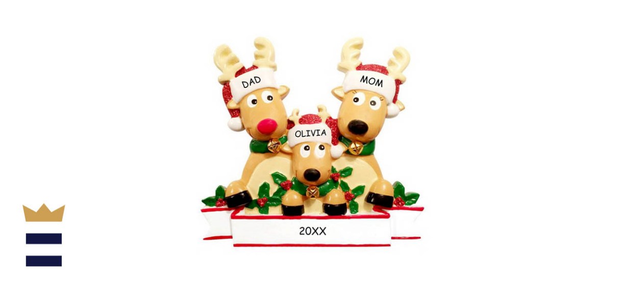DIBSIES Personalized Reindeer Family Christmas Ornament