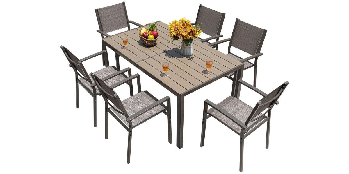 Homall Patio Dining Set 7 Pieces