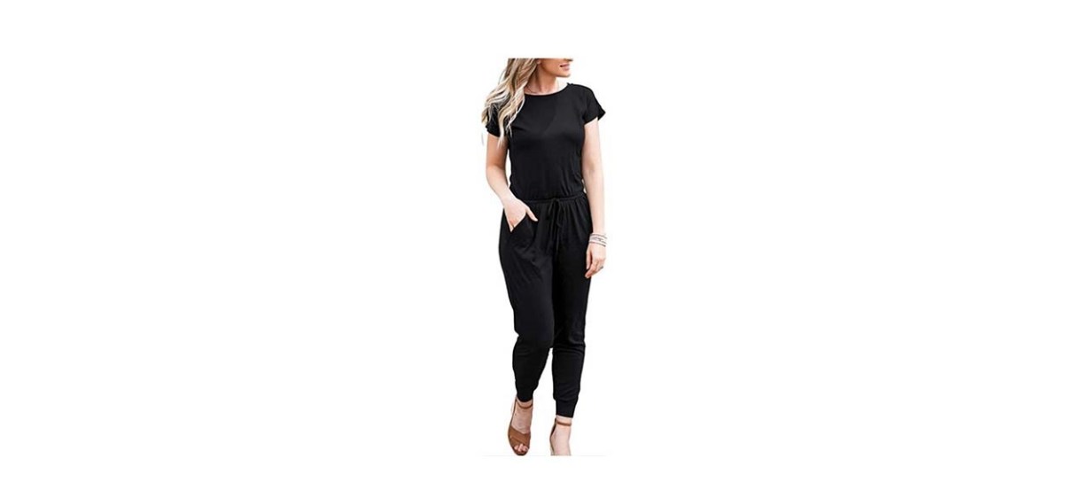 DouBCQ Casual Short Sleeve Jumpsuit with Pockets