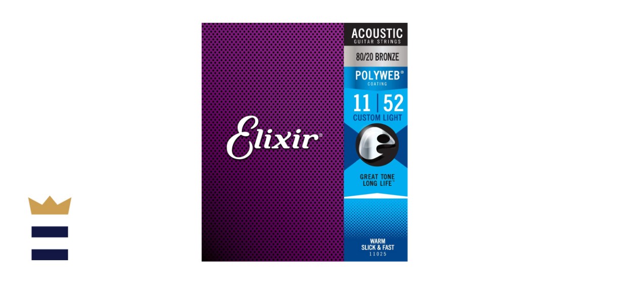Elixir 80/20 Bronze Acoustic Guitar Strings with Polyweb Coating