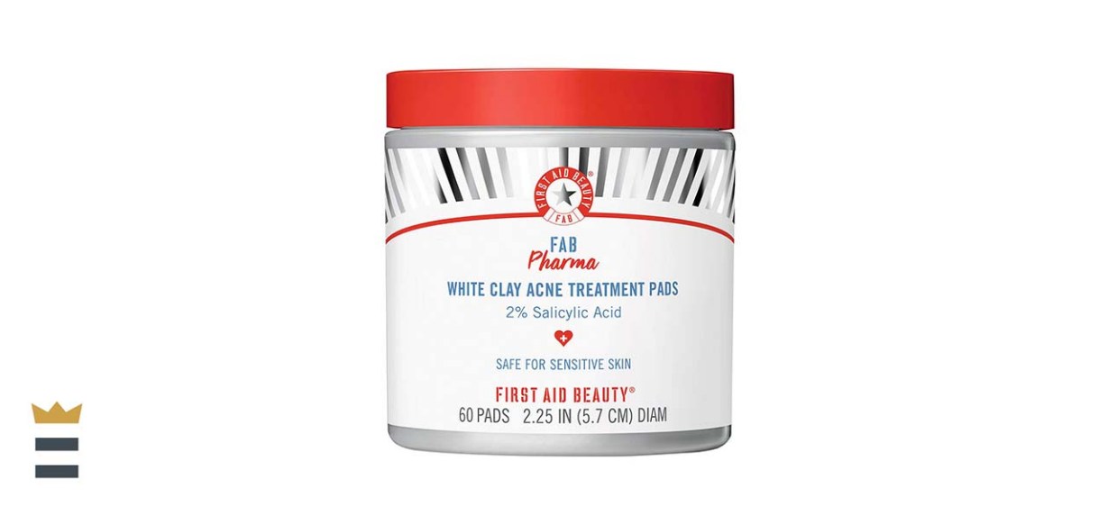 First Aid Beauty FAB Pharma White Clay Acne Treatment Pads 2% Salicylic Acid 