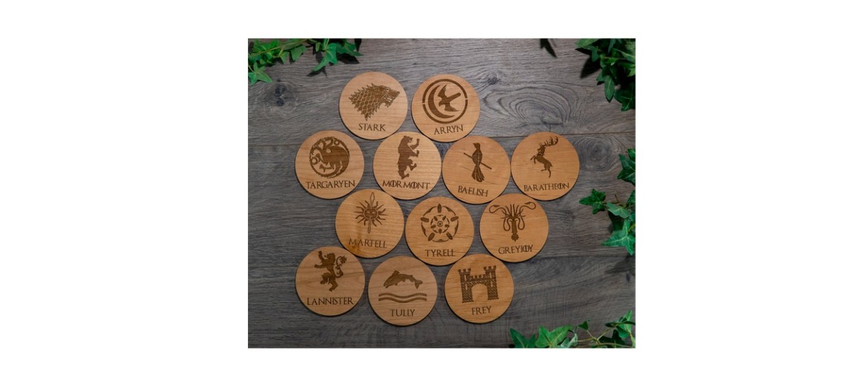 “Game of Thrones” Coasters with House Sigil 