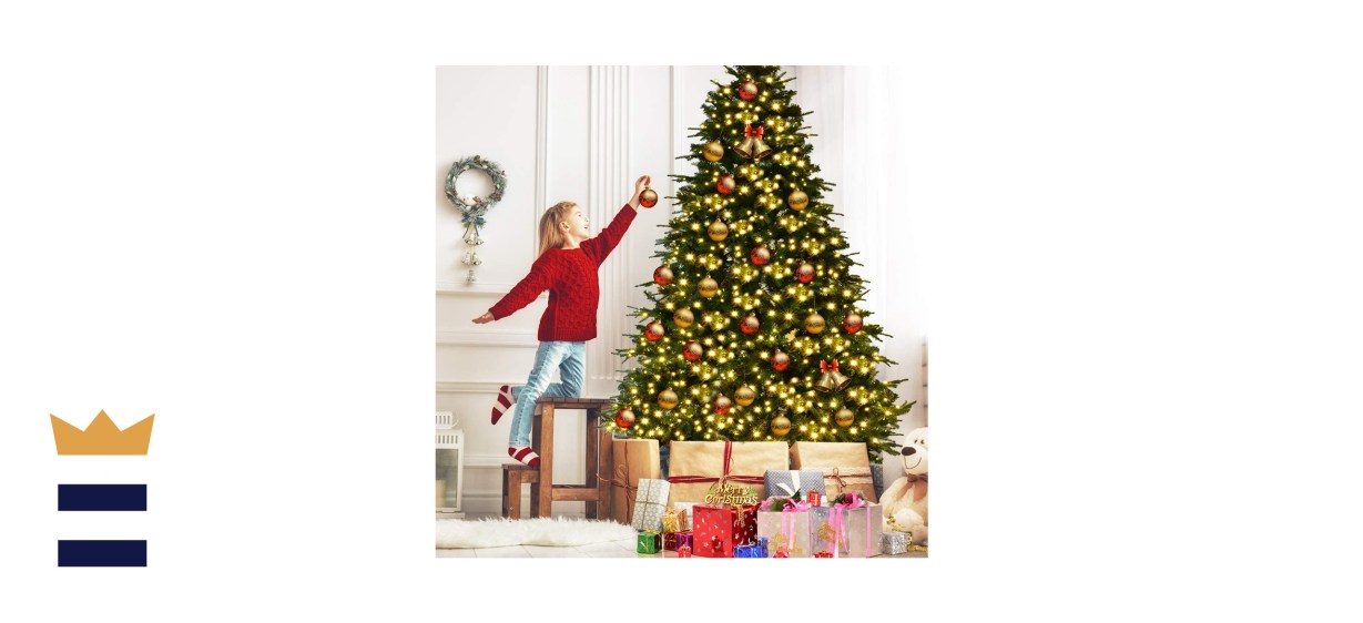 Goplus 8-Foot Pre-Lit Christmas Tree