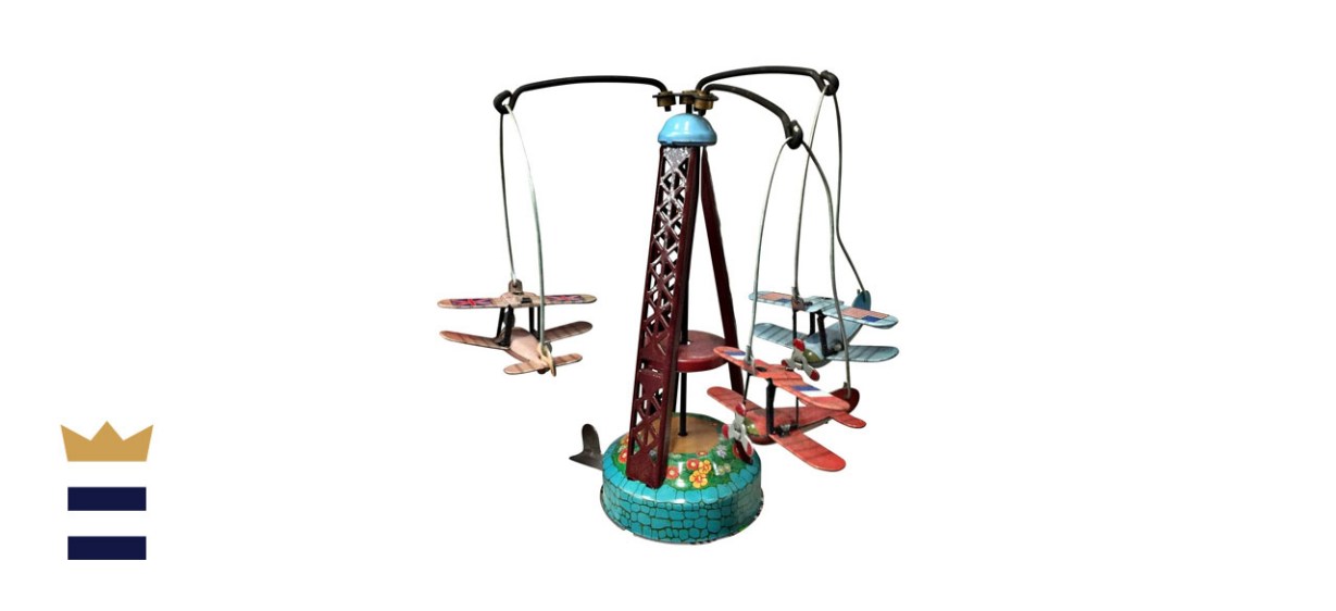 H-Partner Classic Wind-Up Rotating Toy Airplane Carousel