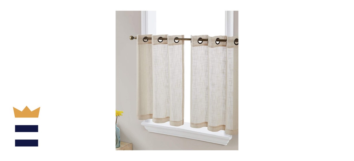 HLC.ME Abbey Faux Linen Textured Semi Sheer Curtain