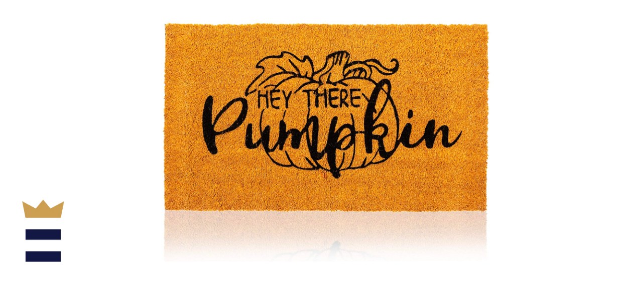 Juvale Natural Coir Welcome Door Mat, Hey There Pumpkin 30” x 17”