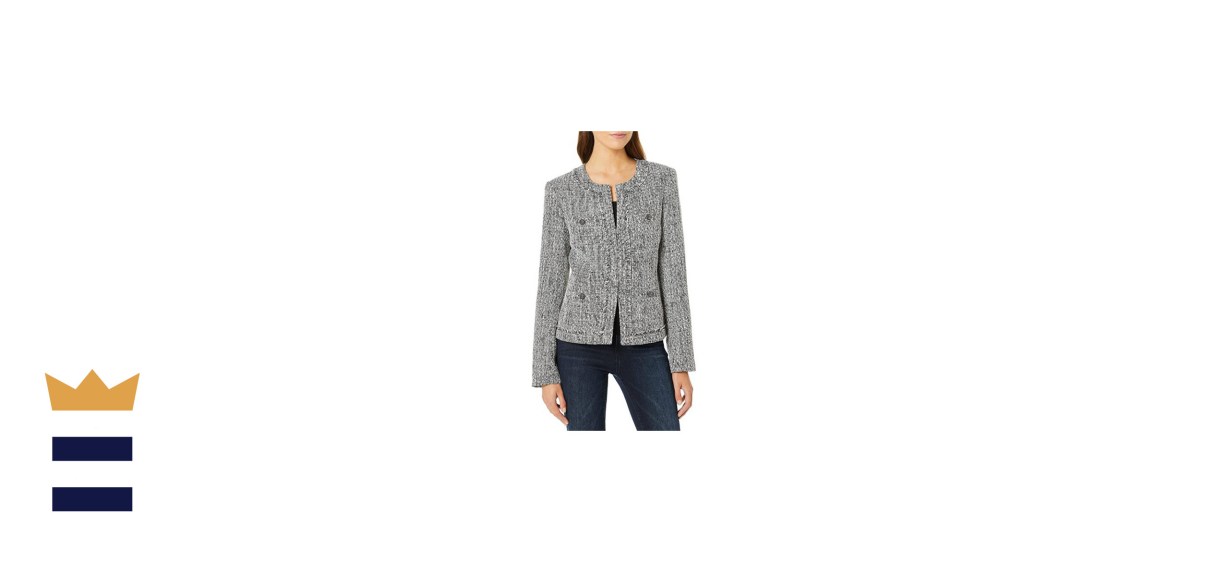 Karl Lagerfeld Paris Women's Tweed Open Front Jacket