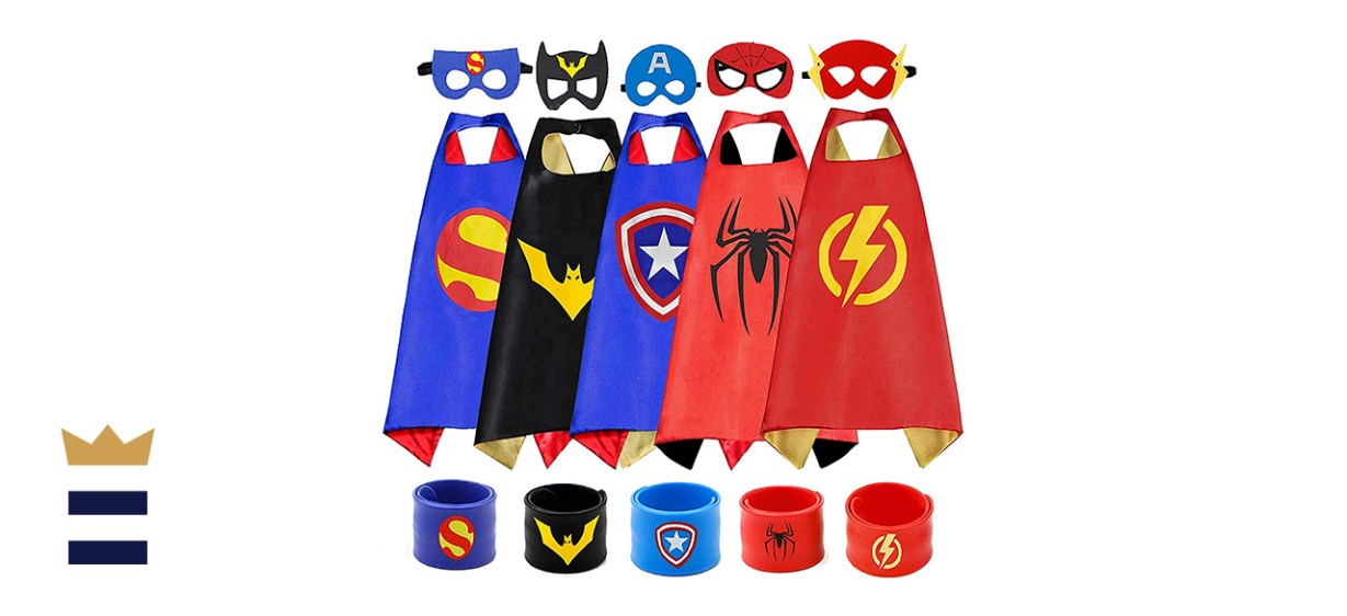 Kids’ Superhero Cape, Mask and Slap Bracelets for Costume Parties