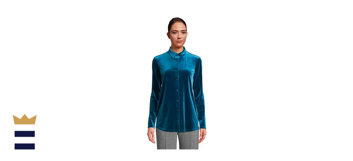 Lands’ End Velvet Tunic Shirt