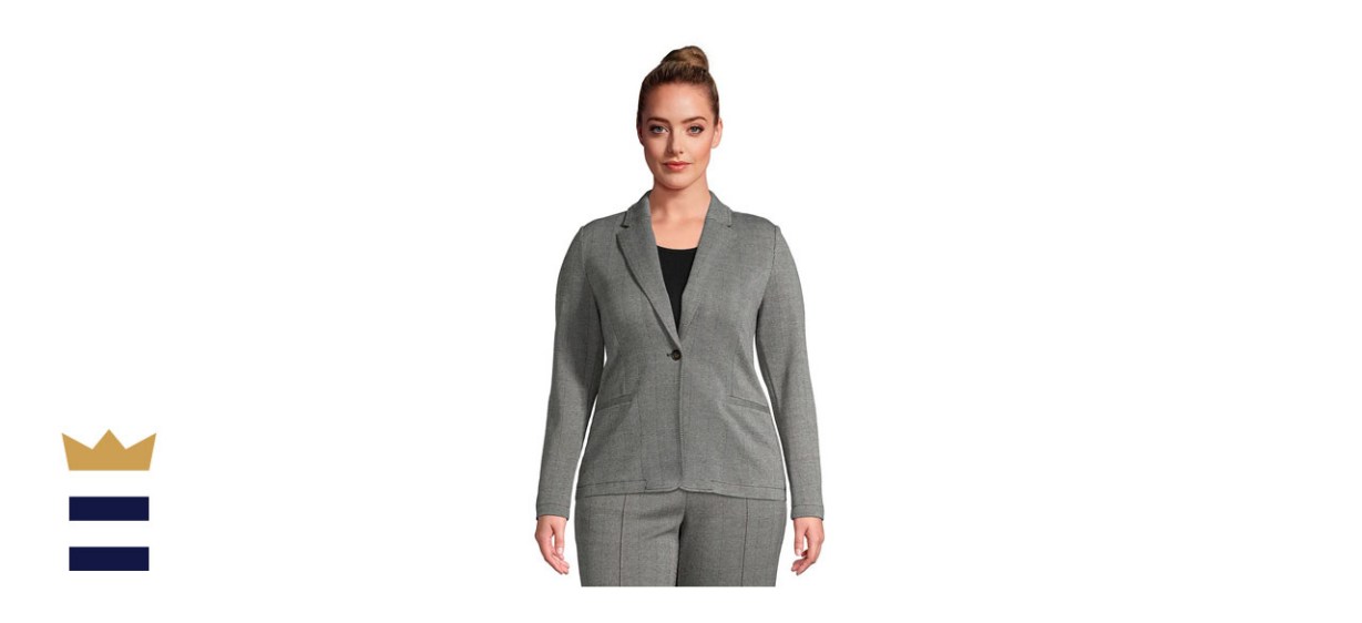 Lands' End Plus-Size Sport Jacquard Blazer