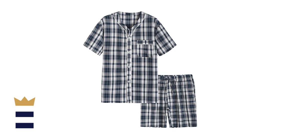 Latuza Men's Summer Cotton Pajamas Shorts Set