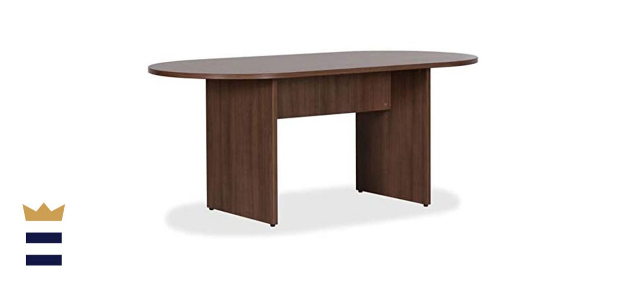 Lorell Essentials Conference Table, Walnut Laminate