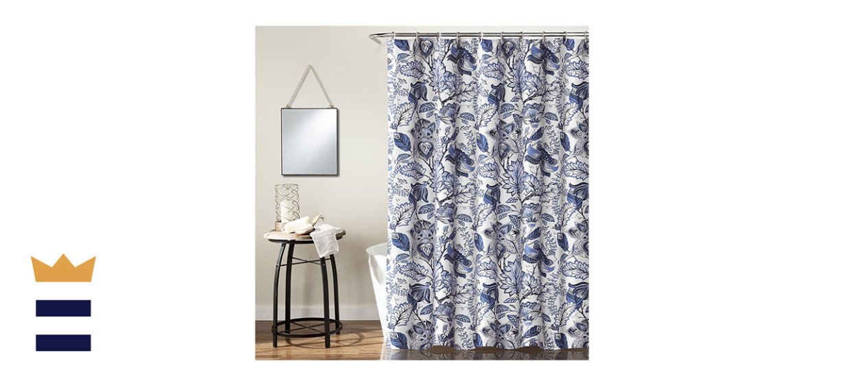 Lush Decor Blue Cynthia Jacobean Shower Curtain