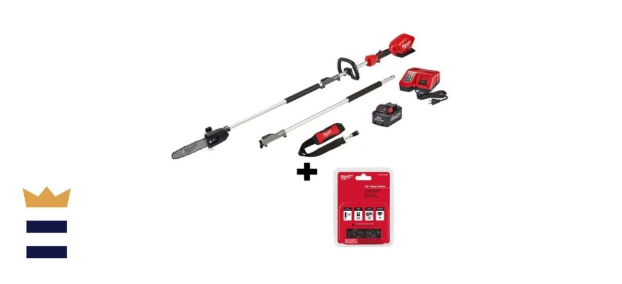 Milwaukee M18 FUEL 18-Volt Lithium-Ion Brushless Cordless Pole Saw With Attachment