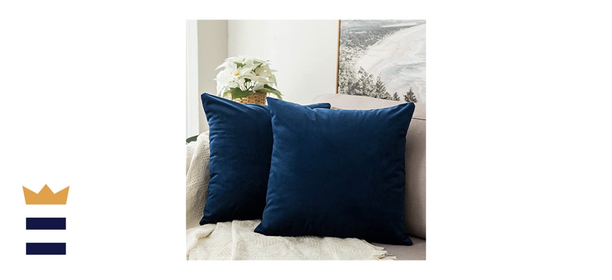 Miulee Velvet Soft Solid Decorative Square Throw Pillow Covers Set