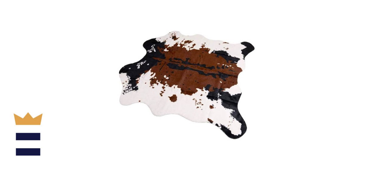 MustMat Brown Faux Cow Print Rug