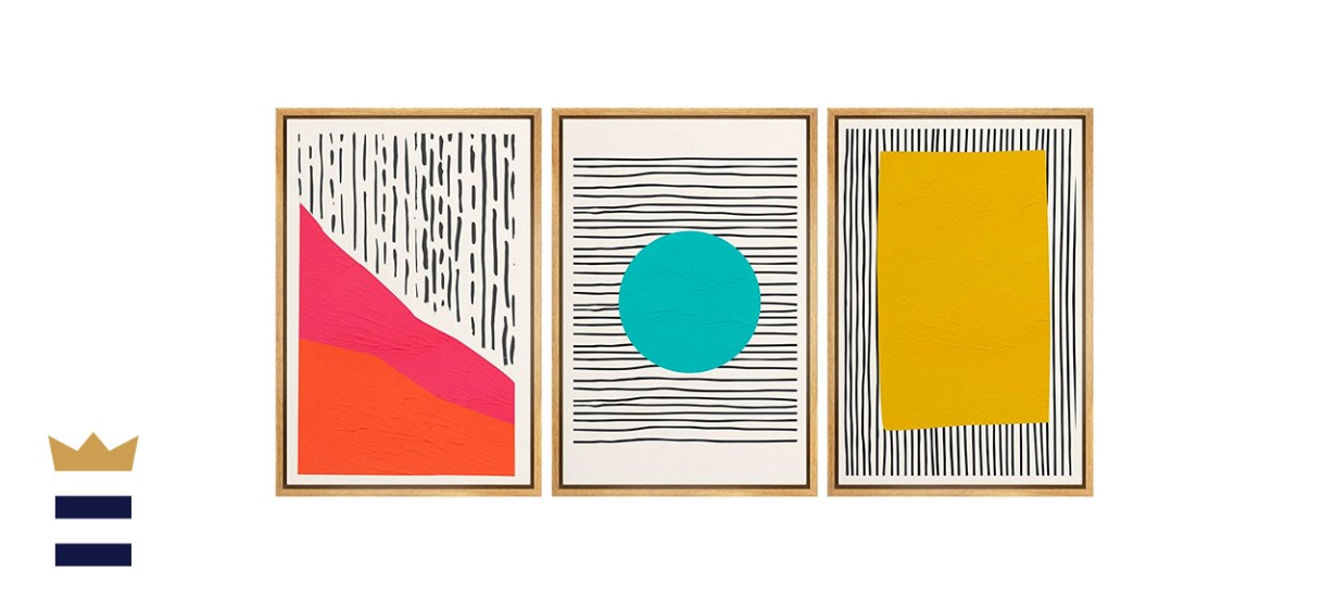 NWT Abstract Framed Wall Art Print Set