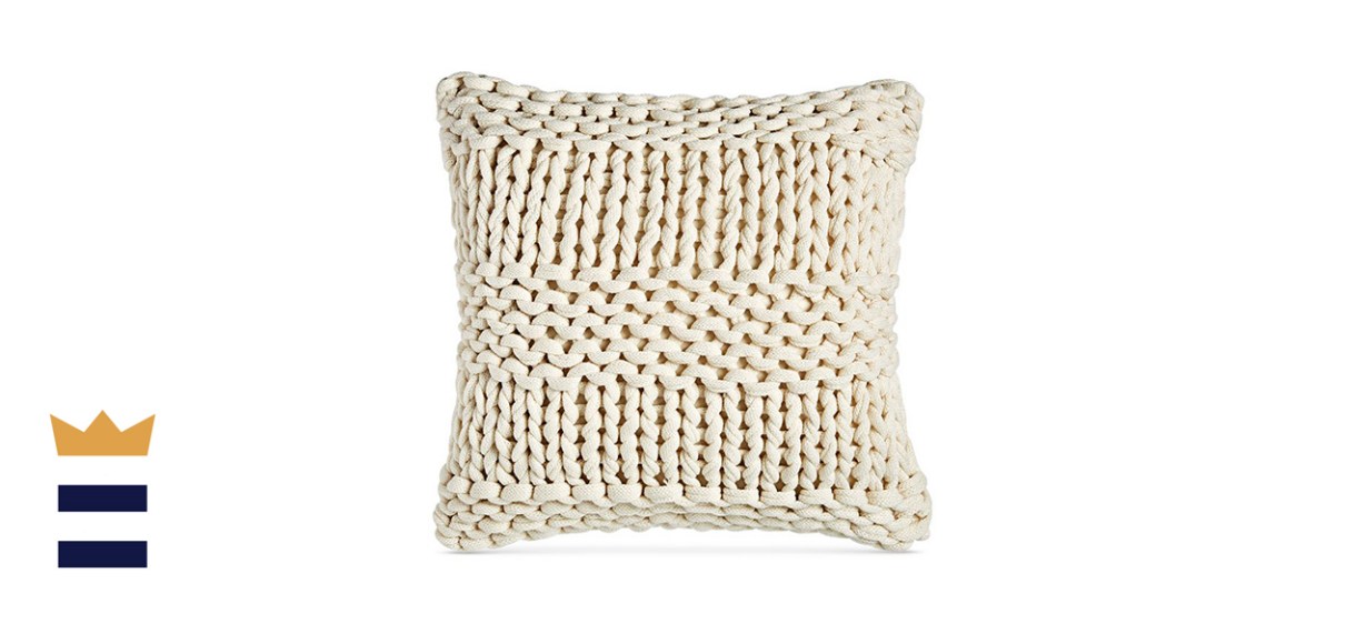 Oake Chunky Knit Decorative Pillow in Ivory