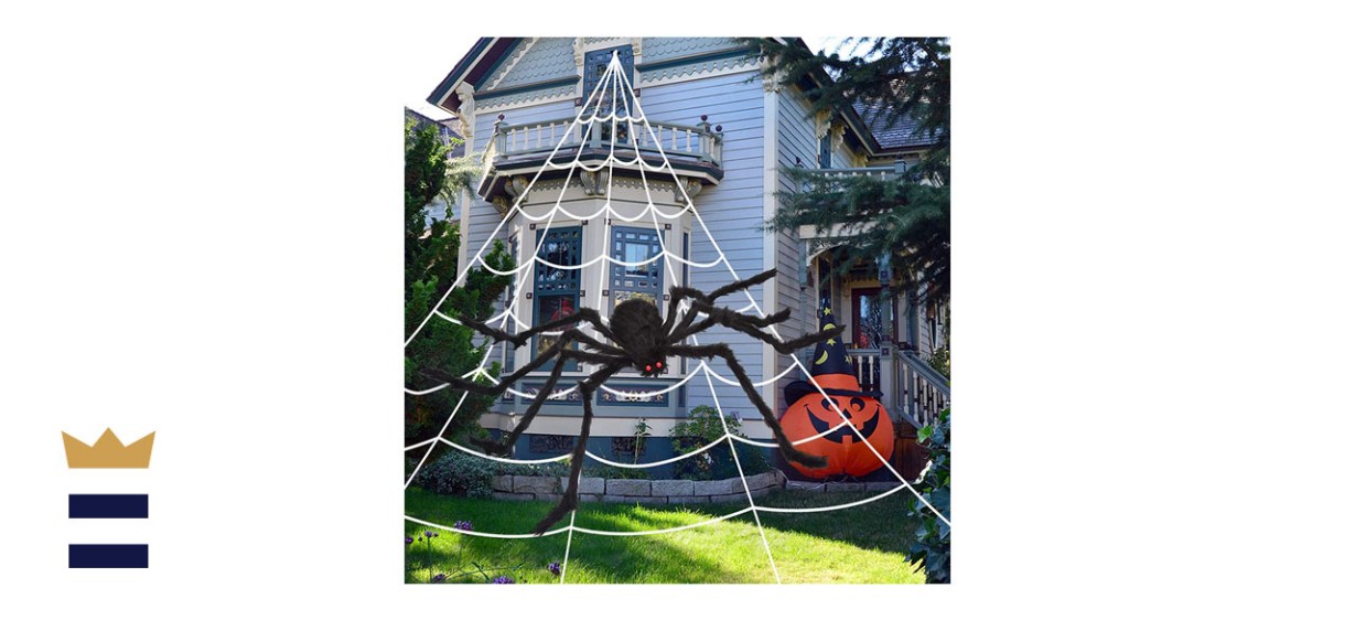 OCATO Halloween Spider Web + Giant Spider Decoration