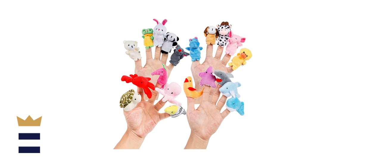 Oiuros 20-Piece Cartoon Animal Finger Puppets