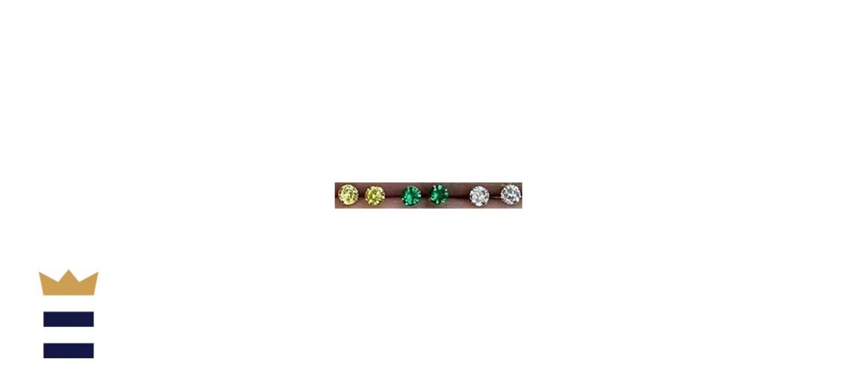 Olivia V Designs Round 14-Carat Gold Birthstone Stud Earrings