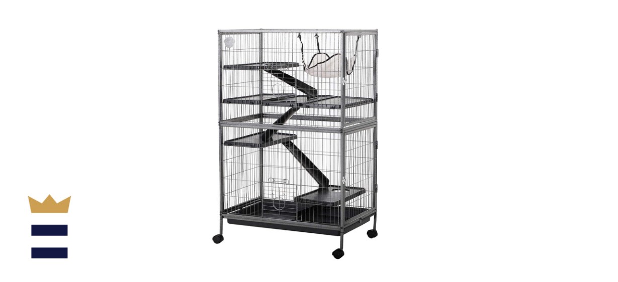 PawHut 50&quot; H 4 Tier Steel Plastic Small Animal Pet Cage Kit