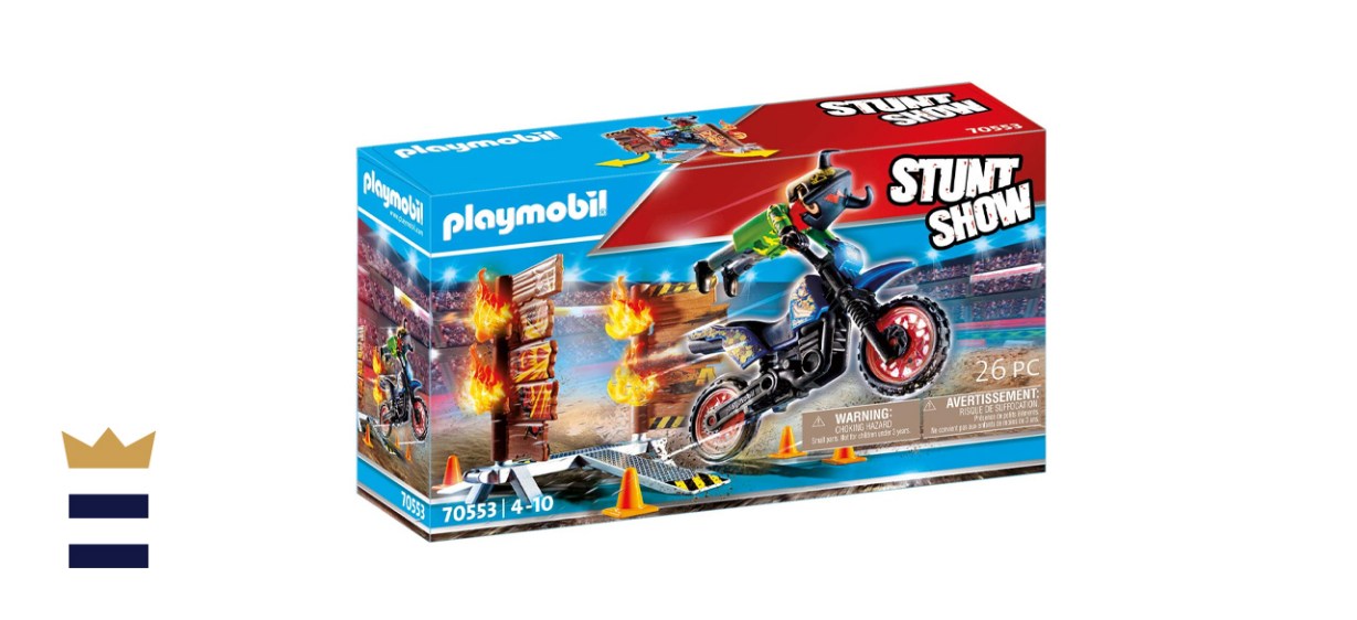 Playmobil Stunt Show Motocross With Fiery Wall