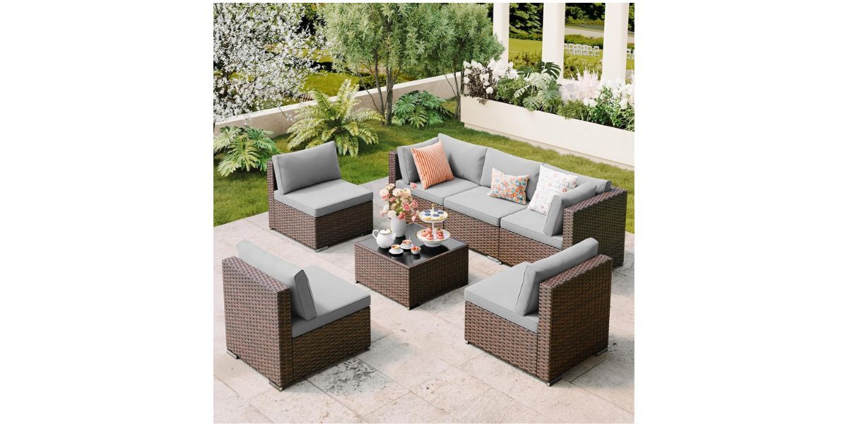 Qsun 7 Pieces Outdoor Patio Furniture Set