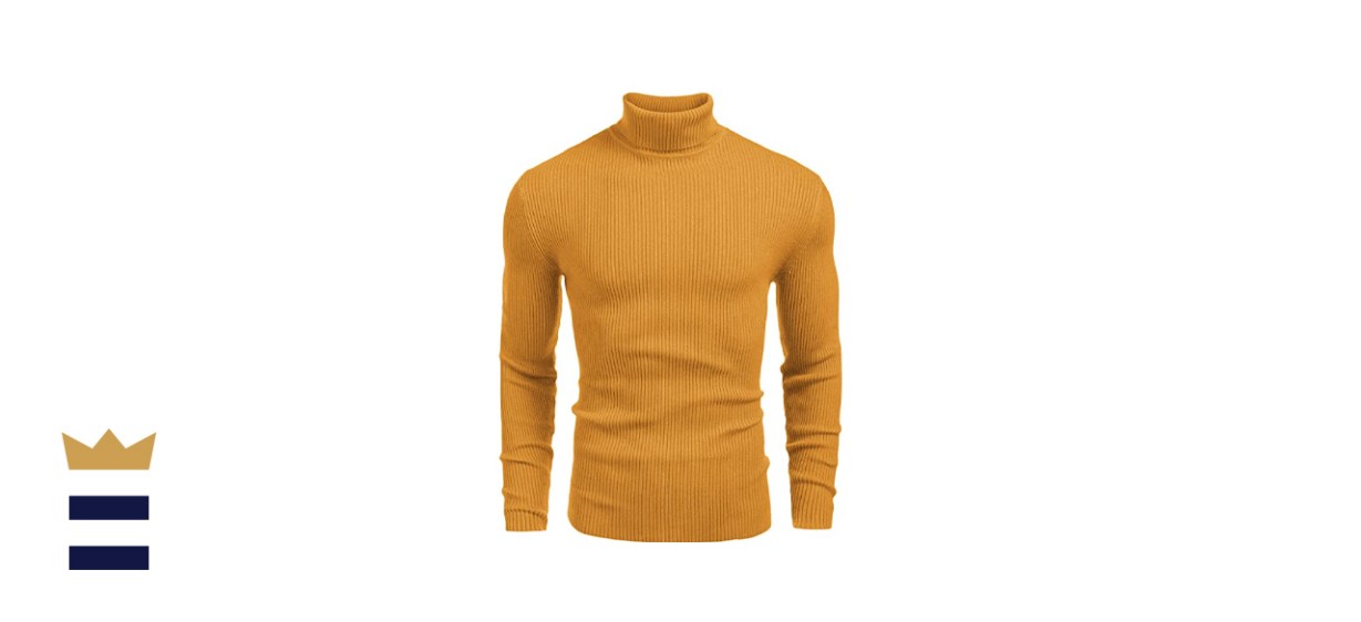 Coofandy Ribbed Slim Fit Knitted Turtleneck Sweater