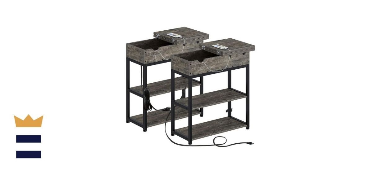 Rolanstar End Table with Charging Station