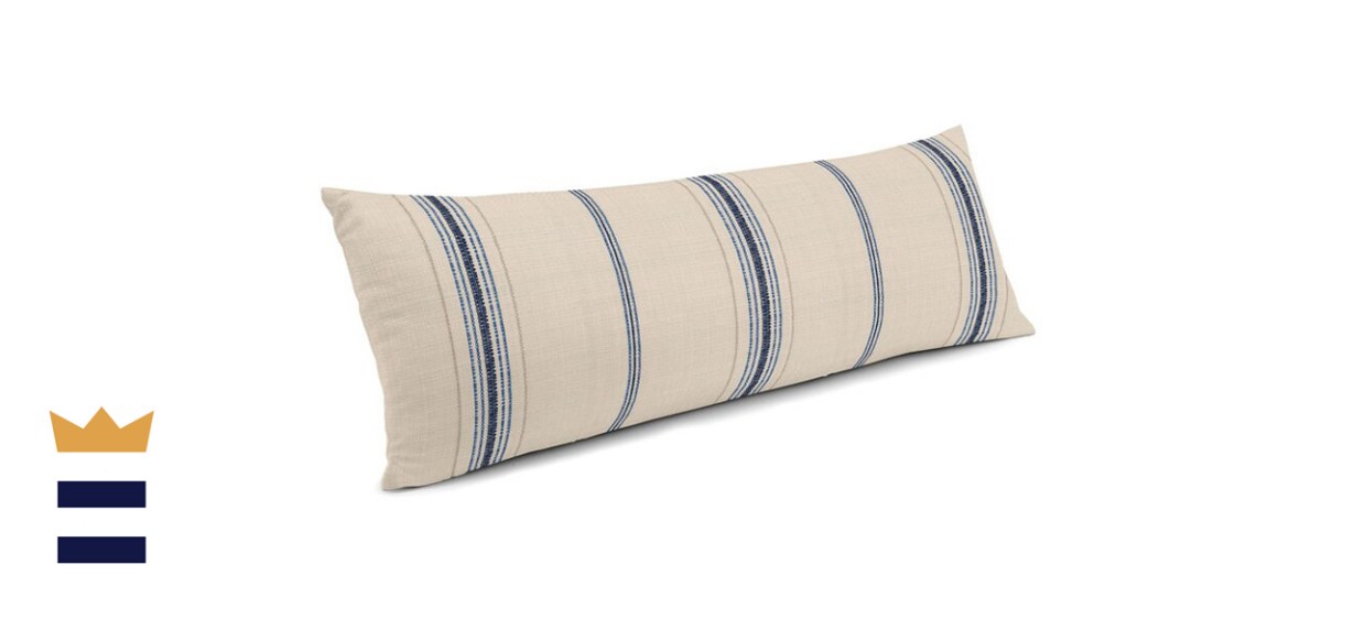 Rosecliff Heights Burlap-Style Stripe Large Lumbar Pillow