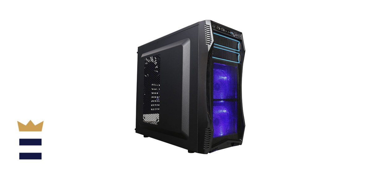 ROSEWILL ATX Mid-Tower Computer Case for Gamers with Blue LED and 3 Fans