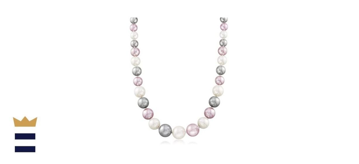 Ross-Simons Tri-Colored Shell Pearl Necklace With Sterling Silver Magnetic Clasp
