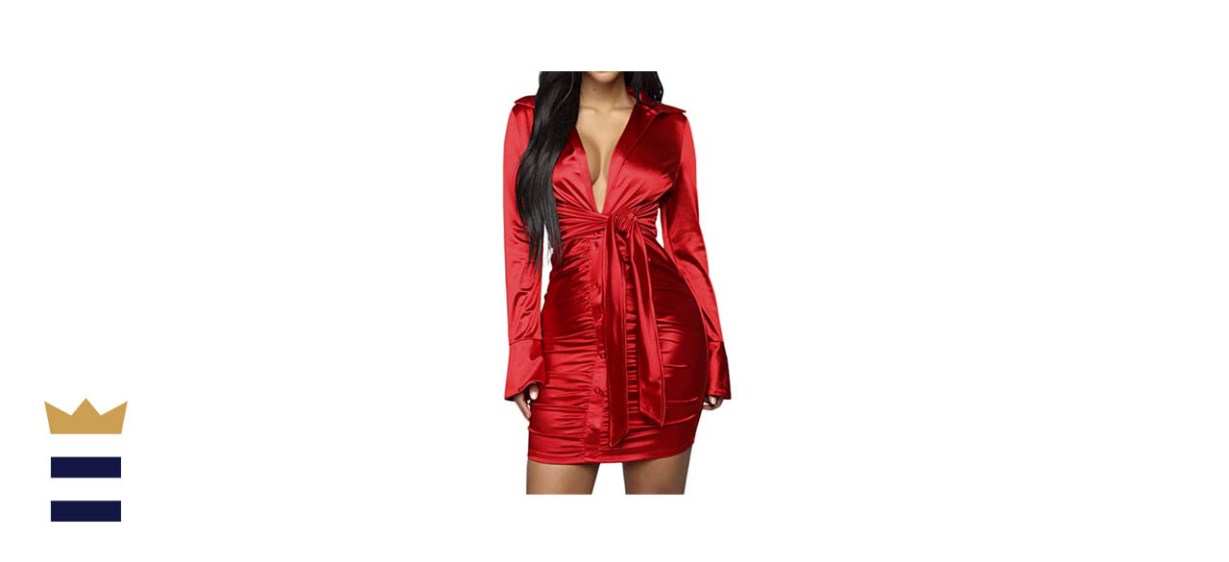 Sedrinuo Women Ruched Mini Dress