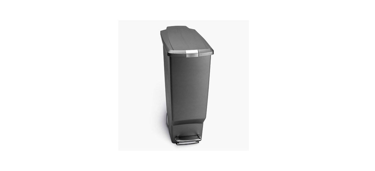 Simplehuman Slim Plastic Step Trash Can, Black - 10.6 Gal