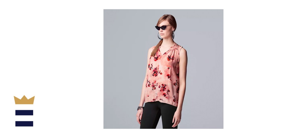 Simply Vera Vera Wang Pleated Neck Tank