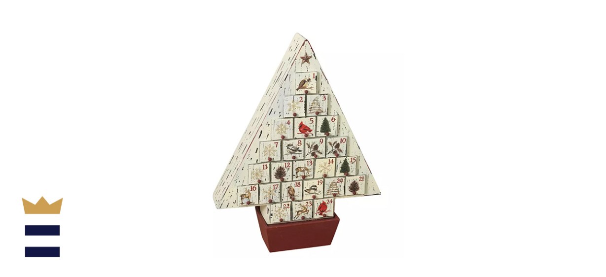 Sterling Rustic Wooden Christmas Tree Advent Calendar