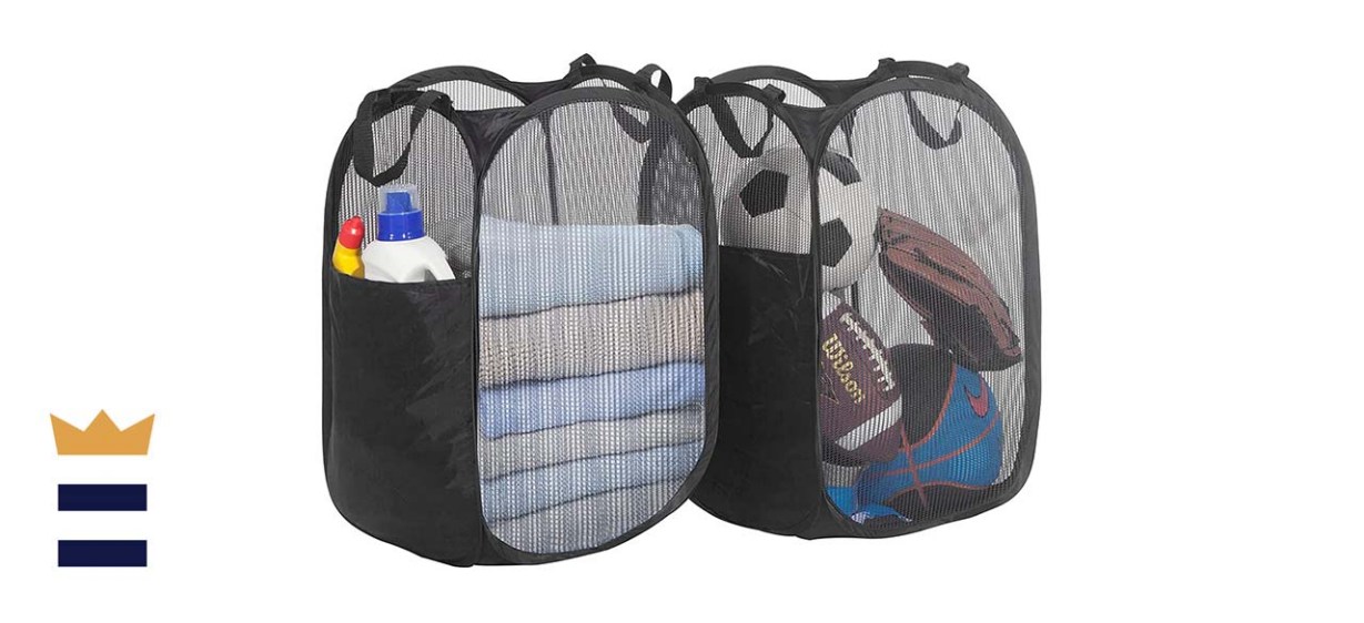  Storage Maniac Large Pop-Up Mesh Clothes Hamper, Two-Pack